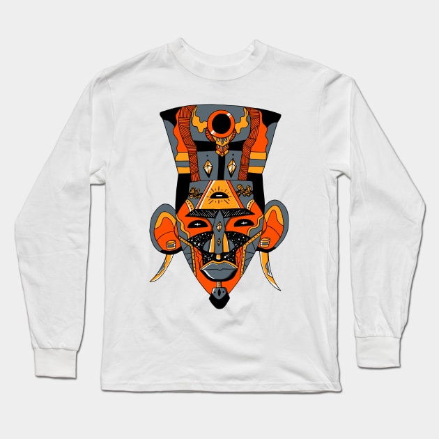 Orangrey African Mask 6 Long Sleeve T-Shirt by kenallouis